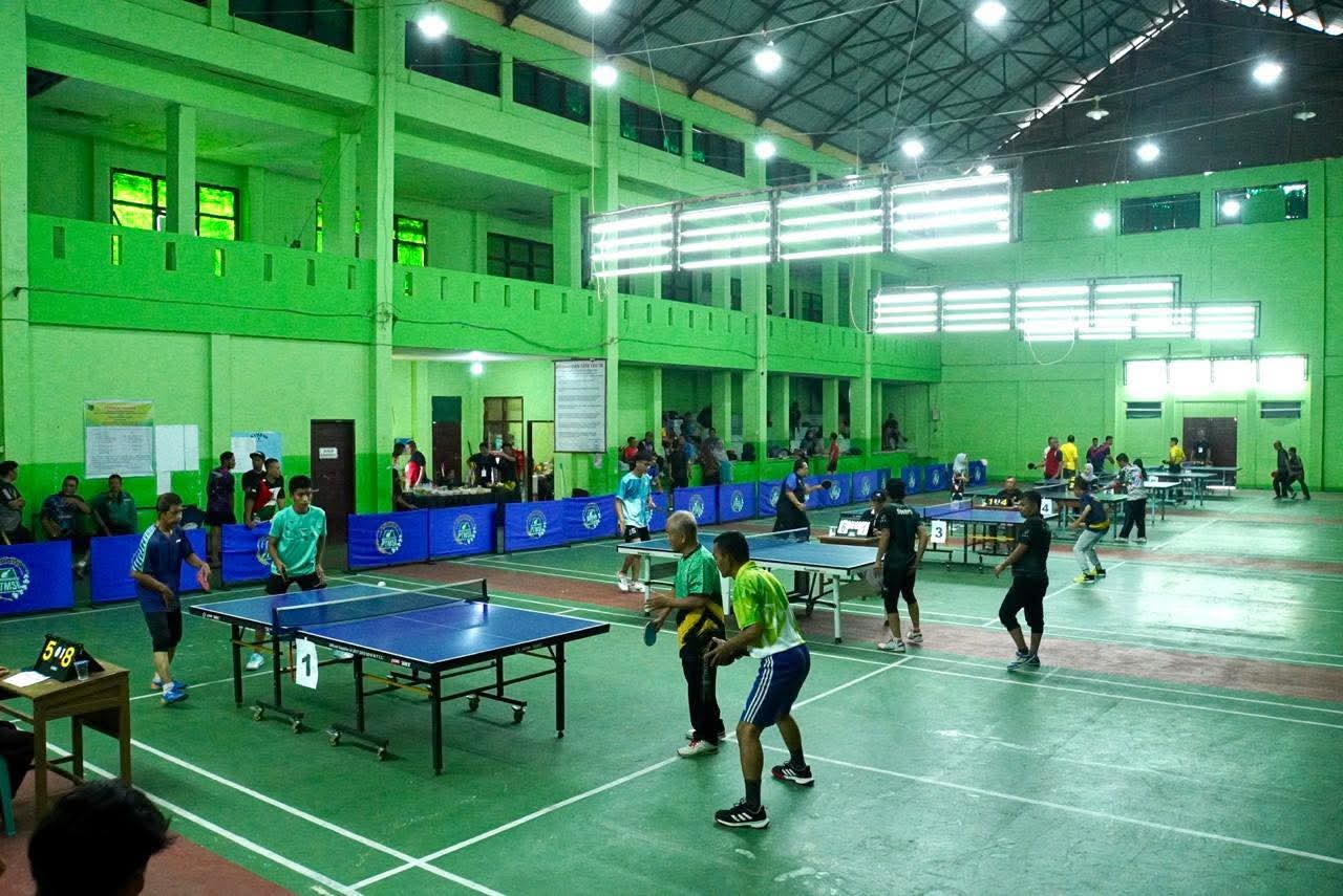 Suasana pertandingan di GOR Bancah Laweh